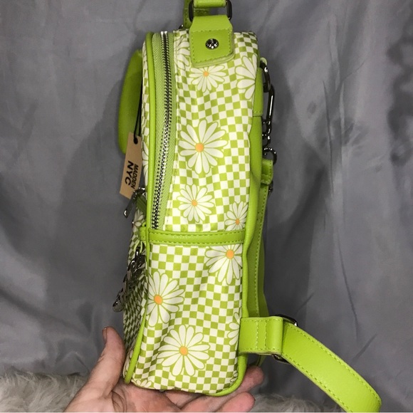 NWT Madden NYC Daisy Floral Zip Chain Mini Backpack with Matching Wallet Pouch - Picture 5 of 12